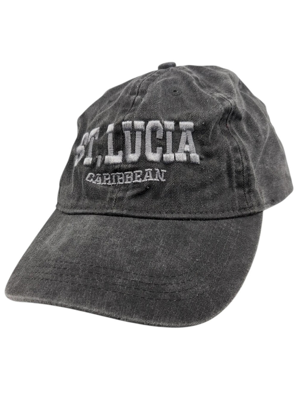 Luxe‎ Hat Baseball Cap One Size Black St Lucia Caribbean Adjustable Mens VTG